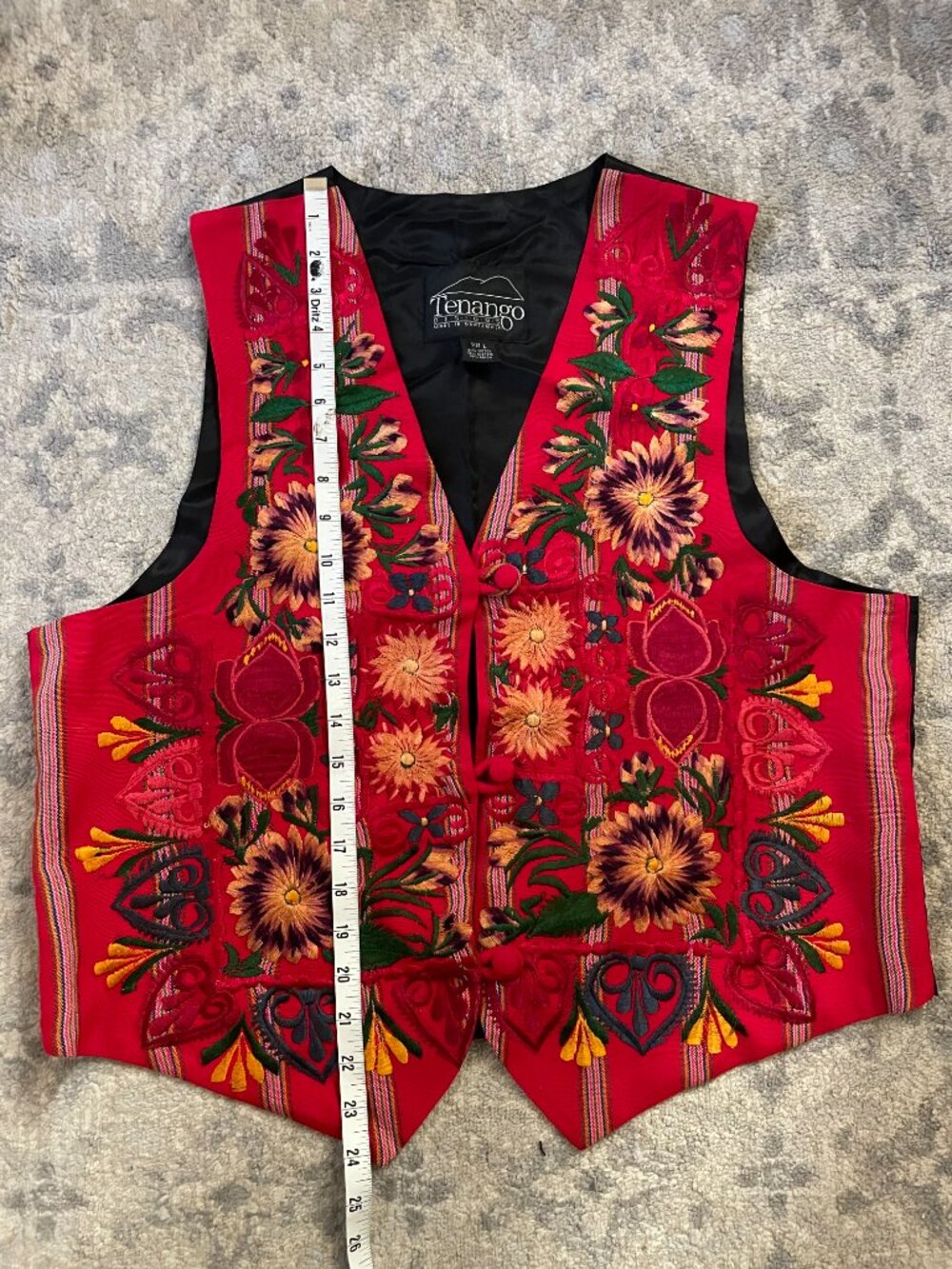 Tenango Designs Vibrant Embroidered Vest - L - Picture 4 of 8